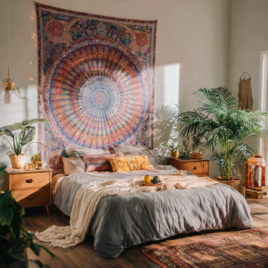 Use a Vertical Tapestry to Make Ceilings Feel Higher