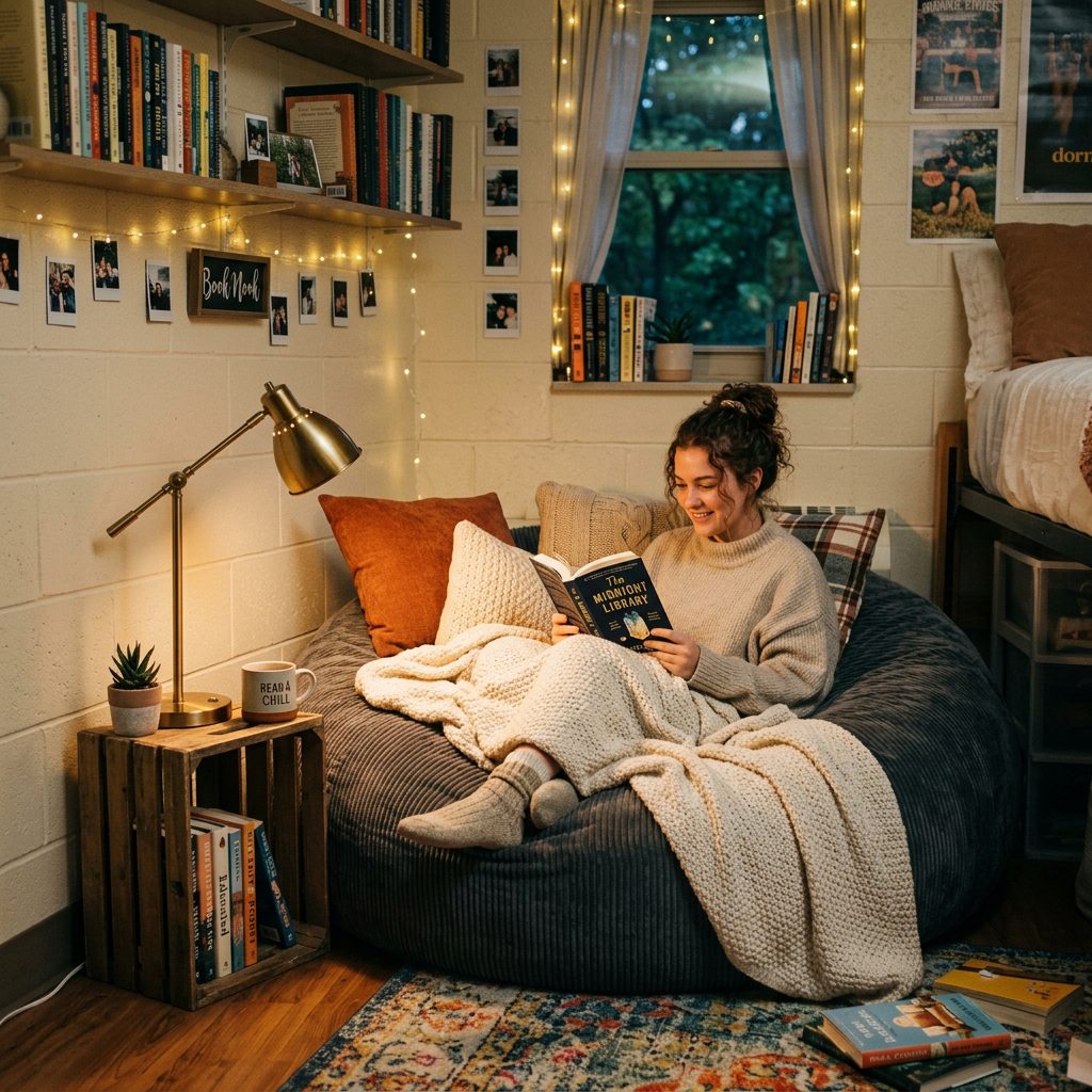 Cozy Reading Corner Dorm
