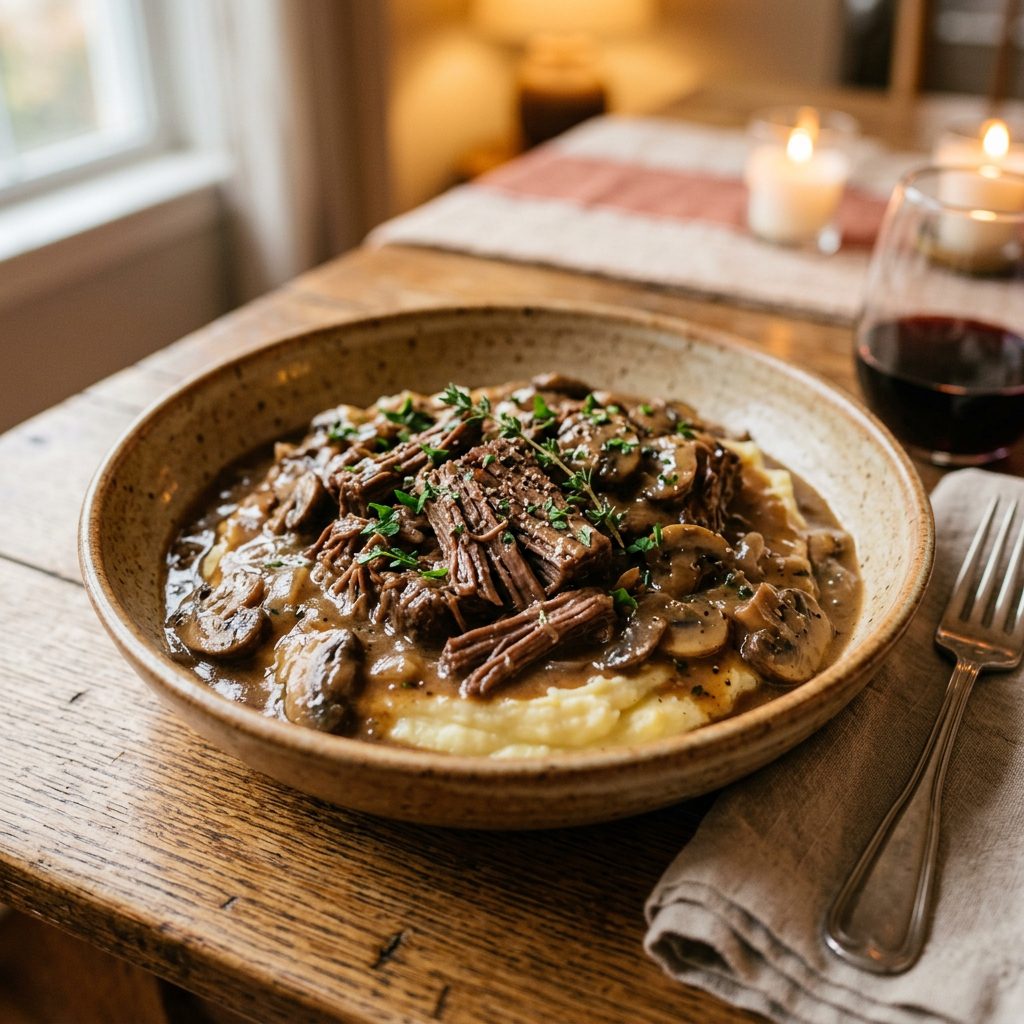 Creamy Crockpot Pot Roast with Gravy