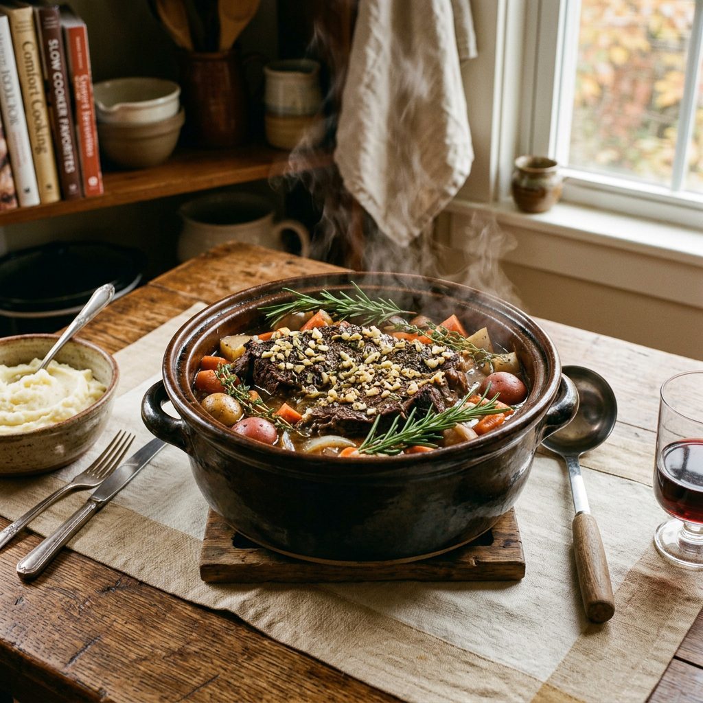 Garlic Herb Crockpot Pot Roast