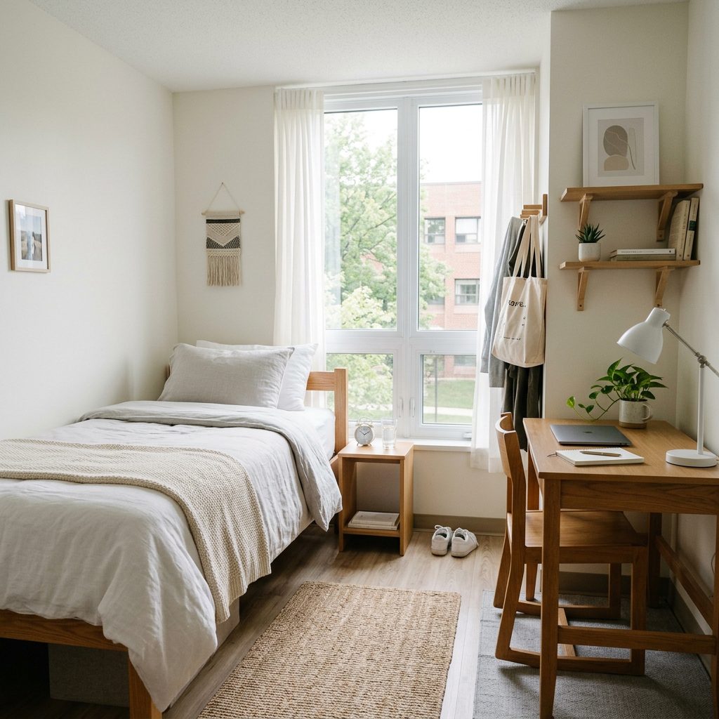 Minimalist Clean Dorm Room