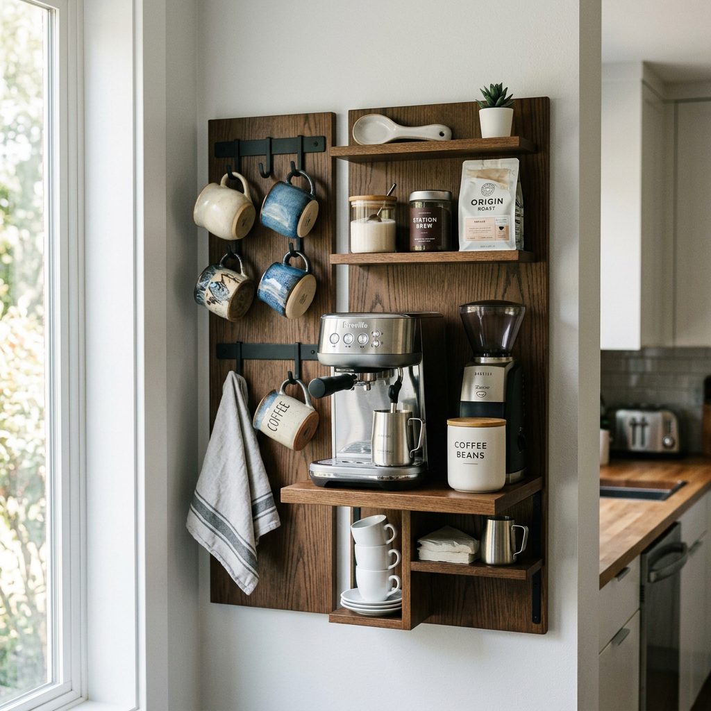 Wall-Mounted Coffee Nook
