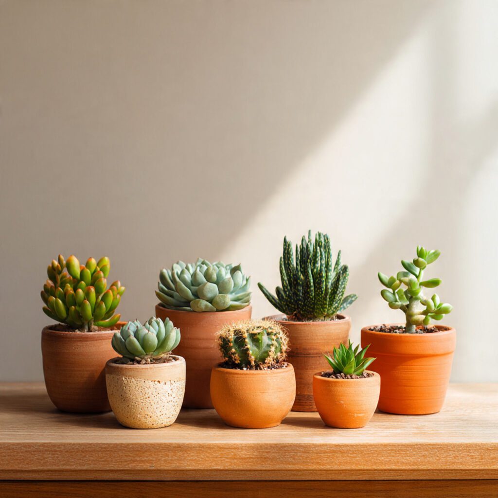Mini Succulent Garden in Terra Cotta Pots
