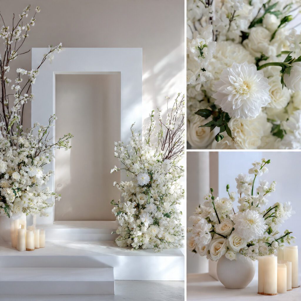 Minimalist White Floral Decor