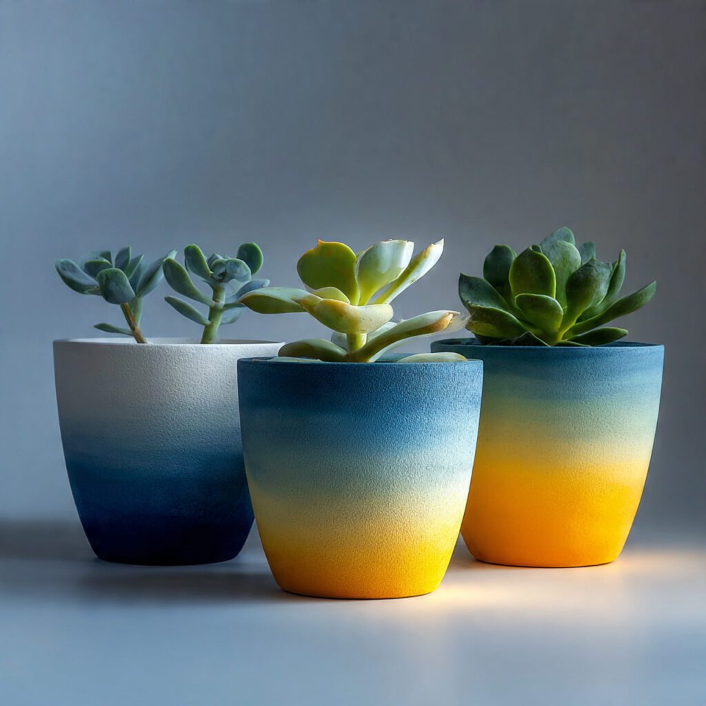 Ombre Gradient Painted Pots