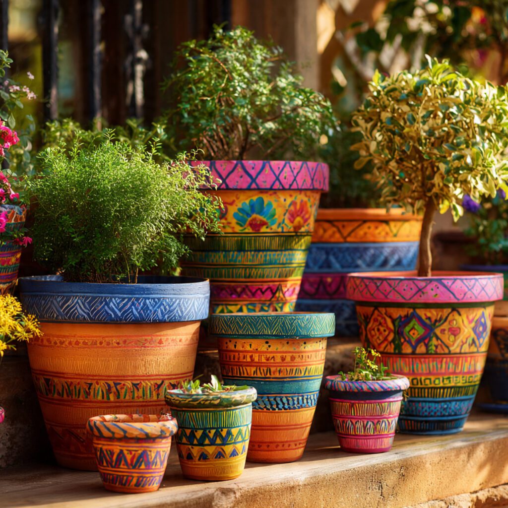 Painted Terra Cotta Pots