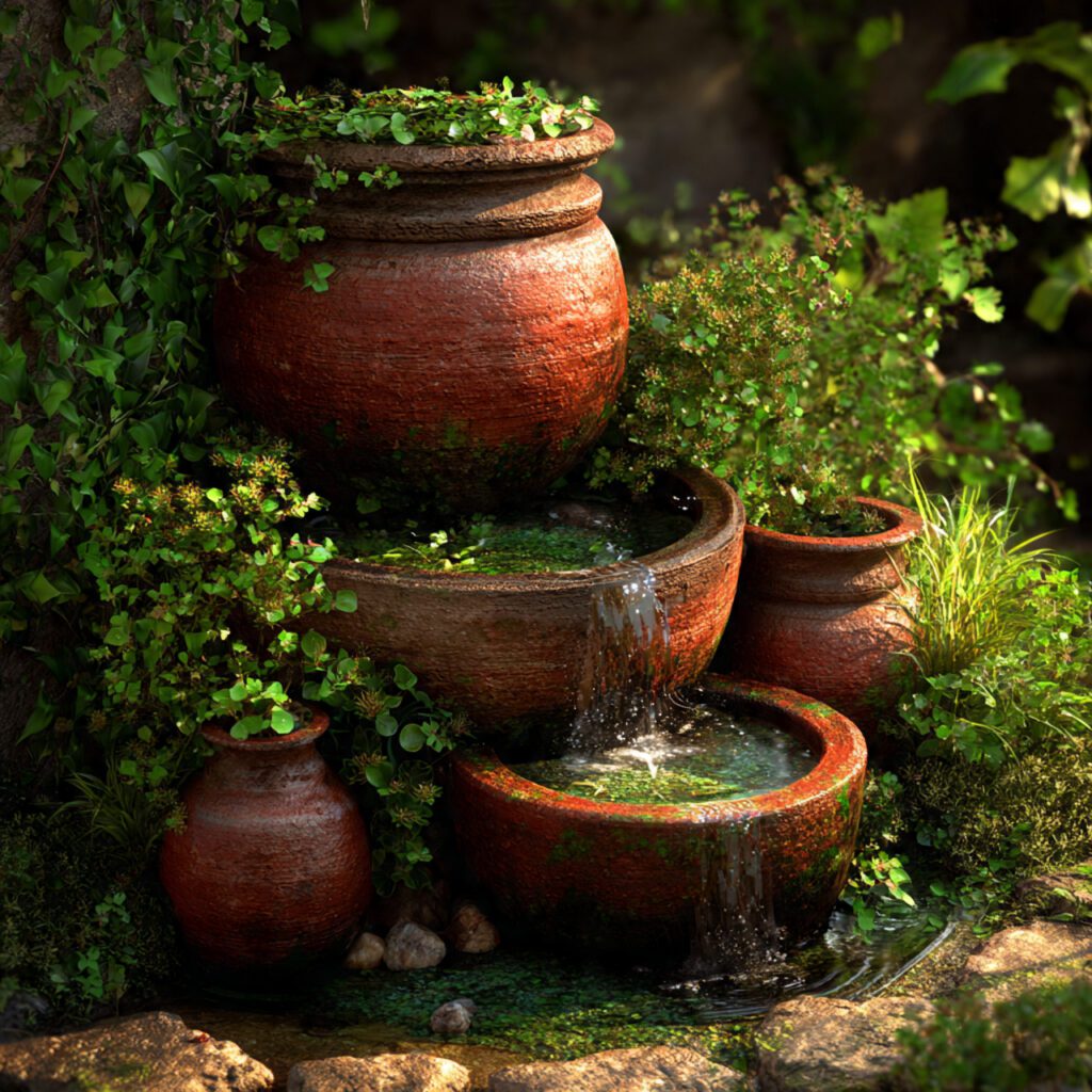 Terra Cotta Pot Water Feature or Planter Mix