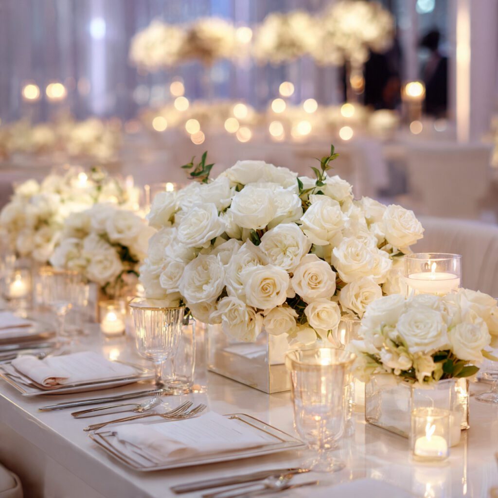 White Rose Wedding Arrangements