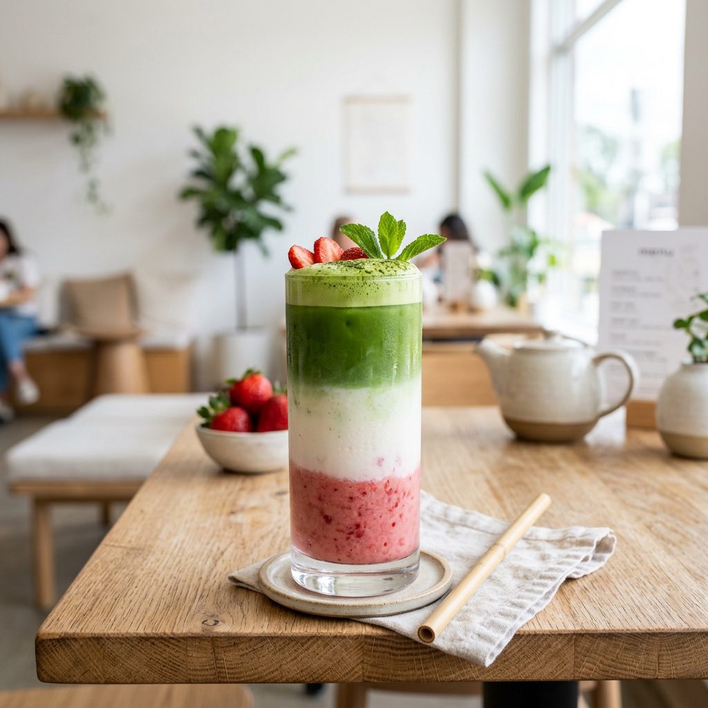 Strawberry Matcha Latte