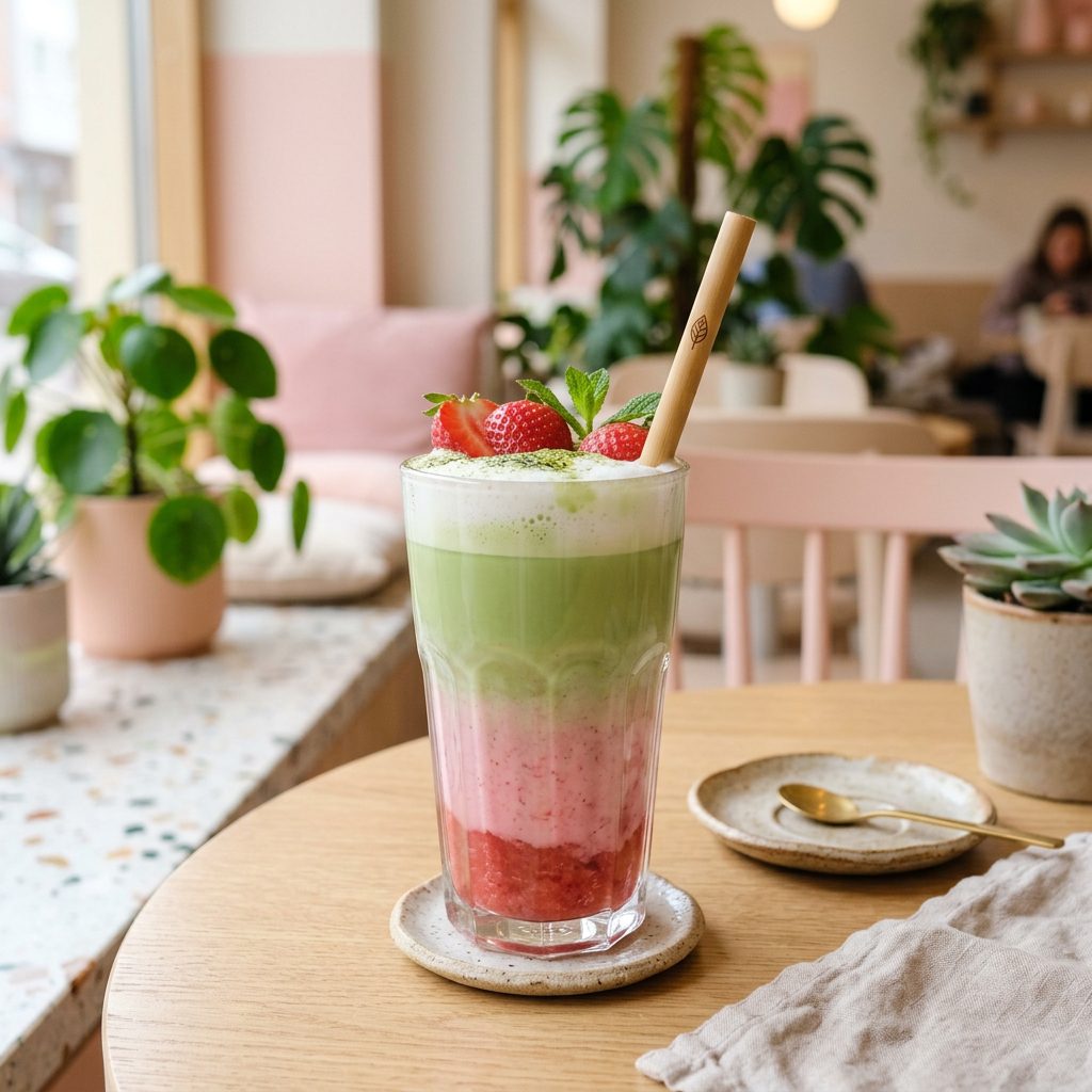 Strawberry Matcha Latte