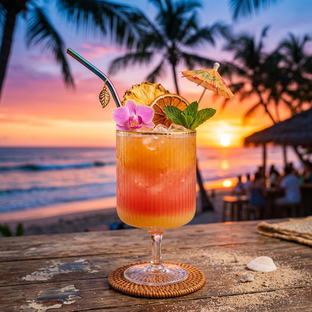 Tropical Sunset Layered Drink