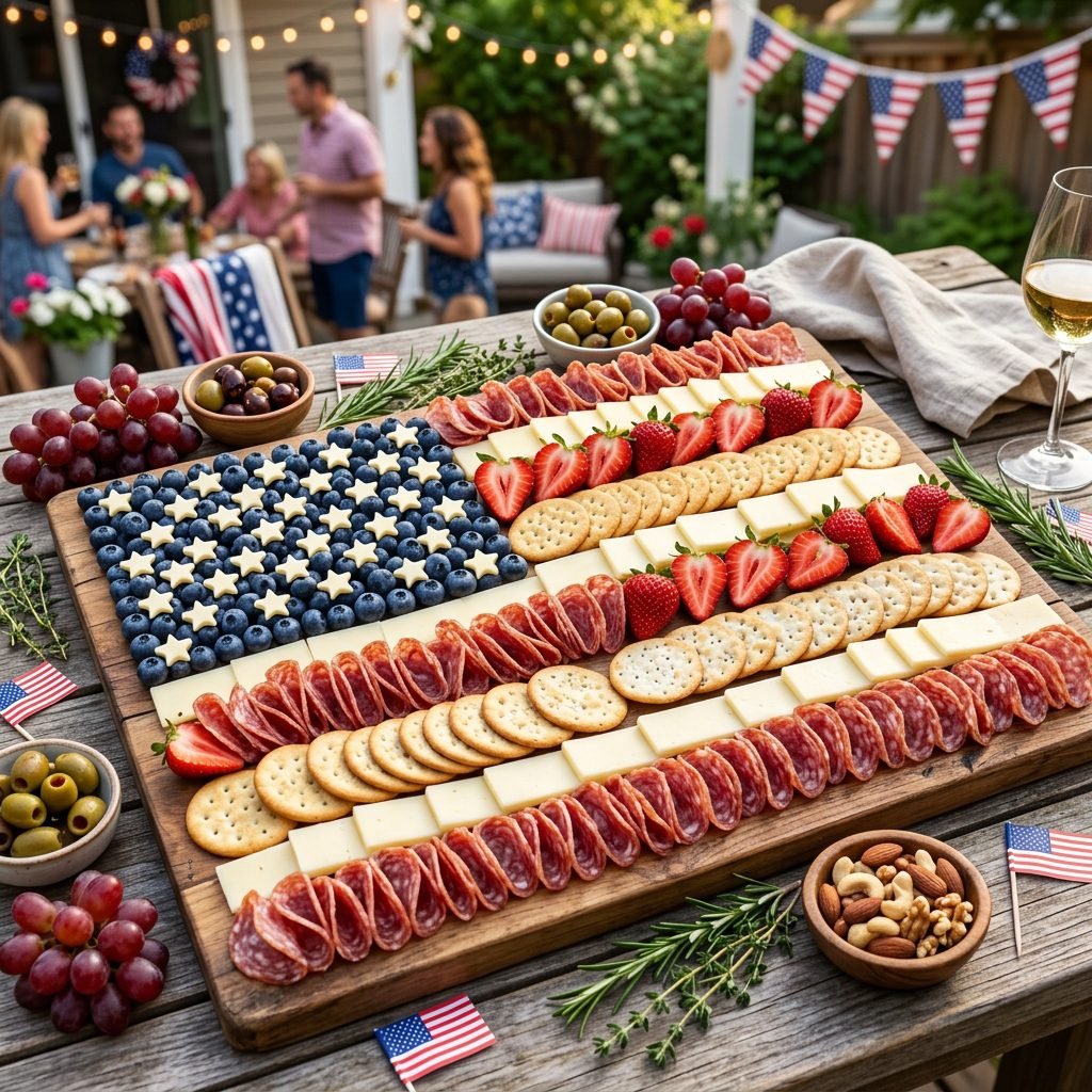 American Flag Cheese Board