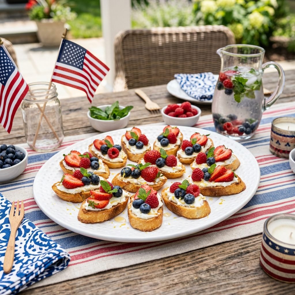Berry and Cheese Crostini