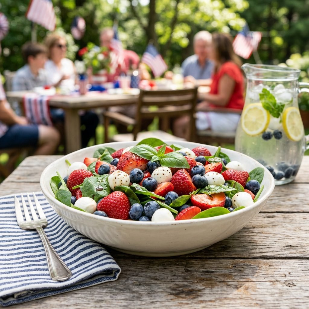 Blueberry, Strawberry, and Mozzarella Salad