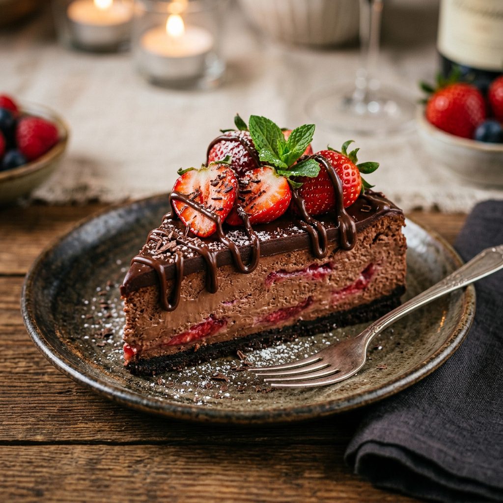 Chocolate Strawberry Cheesecake