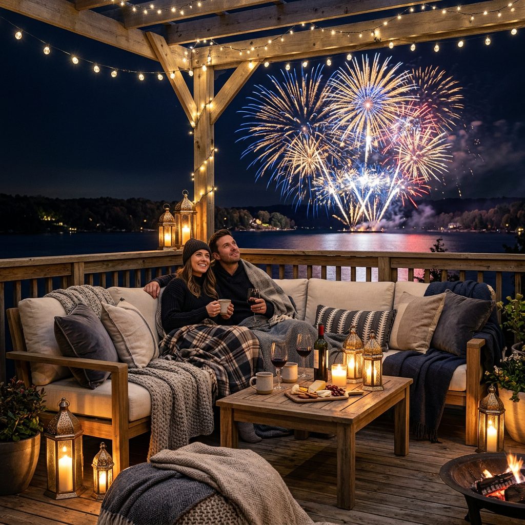 Sophisticated Fireworks Viewing Setup