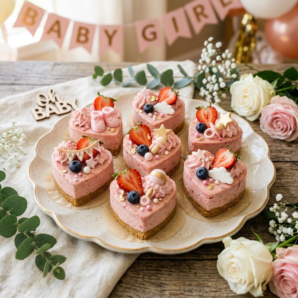 Heart-Shaped Strawberry Cheesecake Minis
