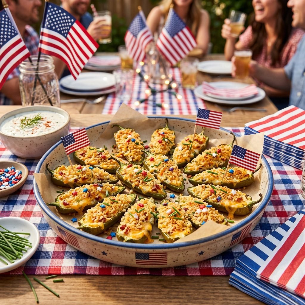 Independence Day Jalape&ntilde;o Poppers