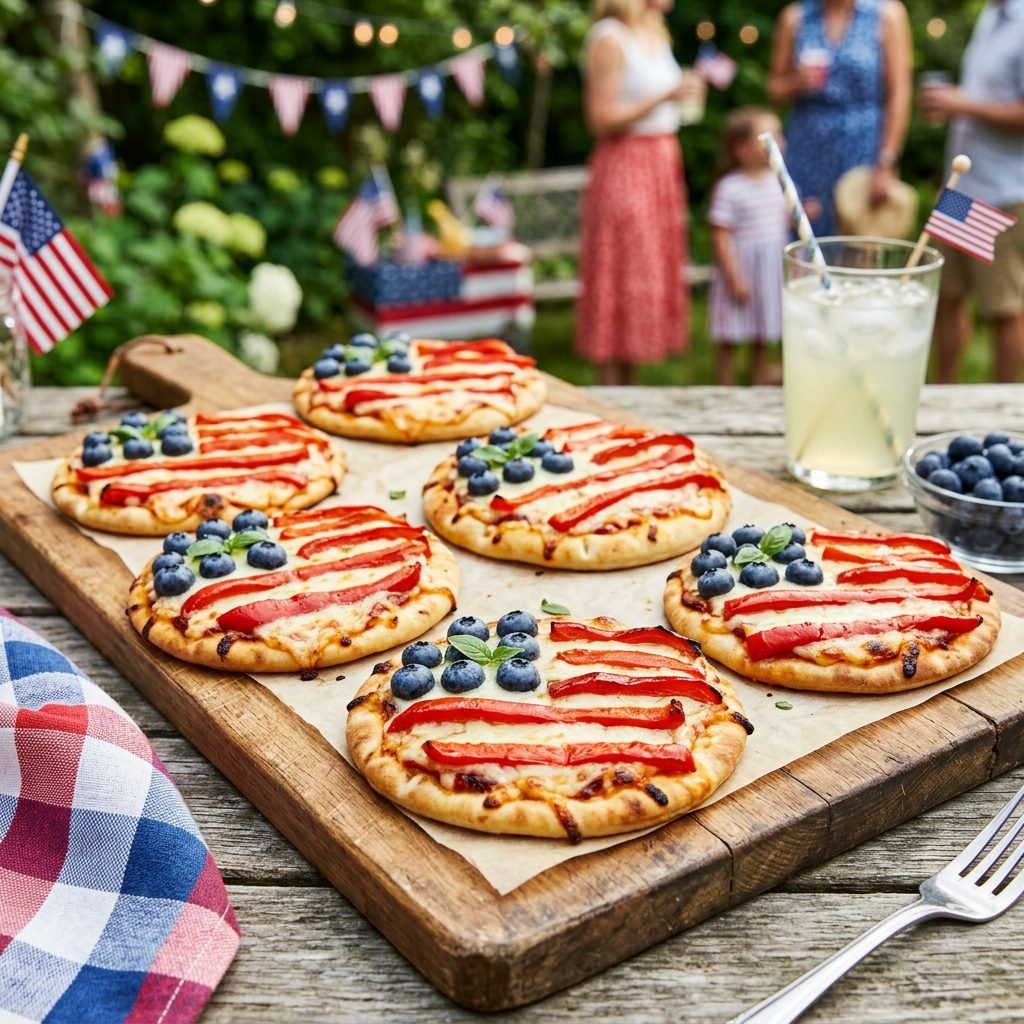 Mini Flag Pita Pizzas