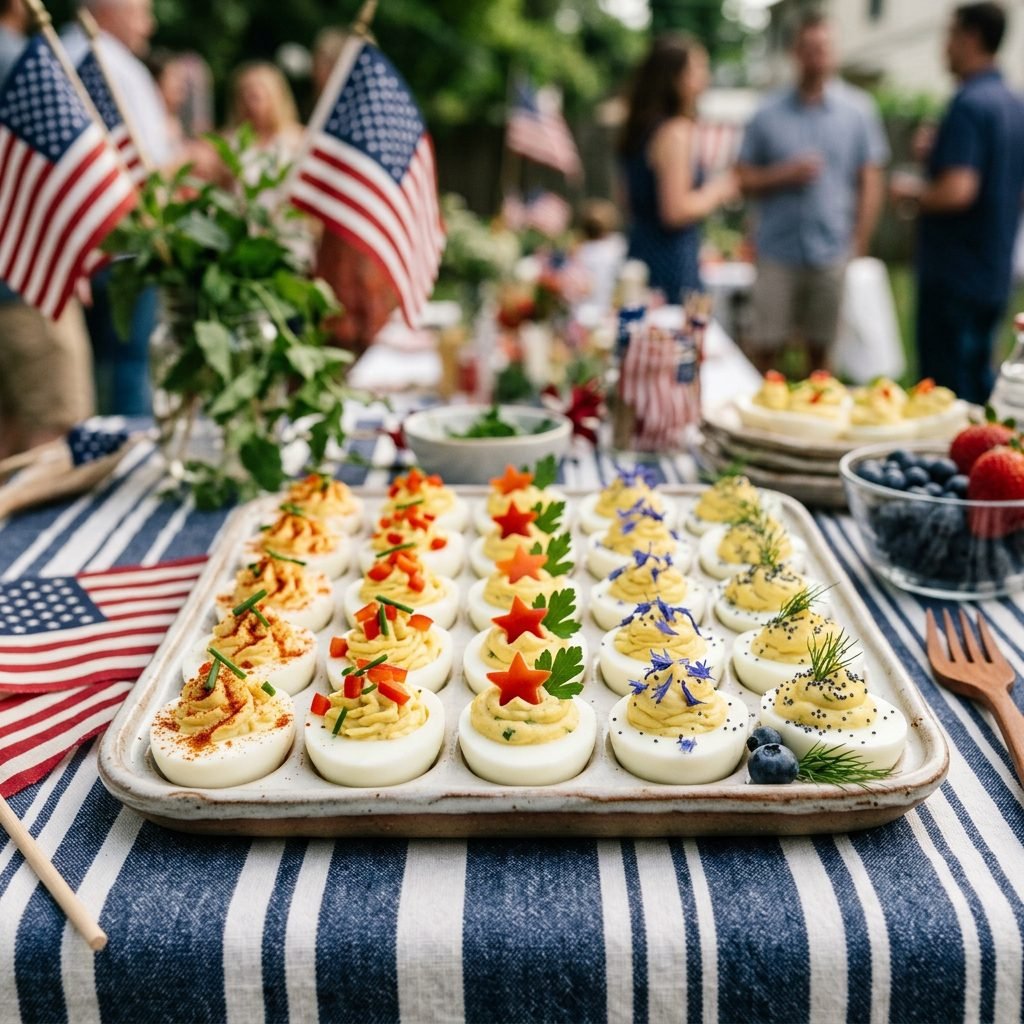Patriotic Deviled Eggs