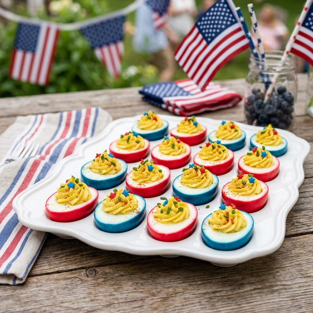 Patriotic Deviled Eggs