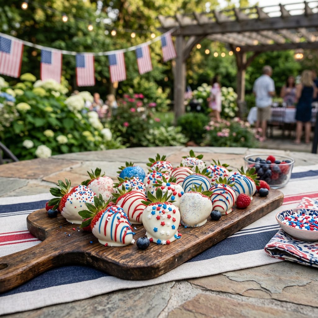 Patriotic Chocolate Covered Strawberries