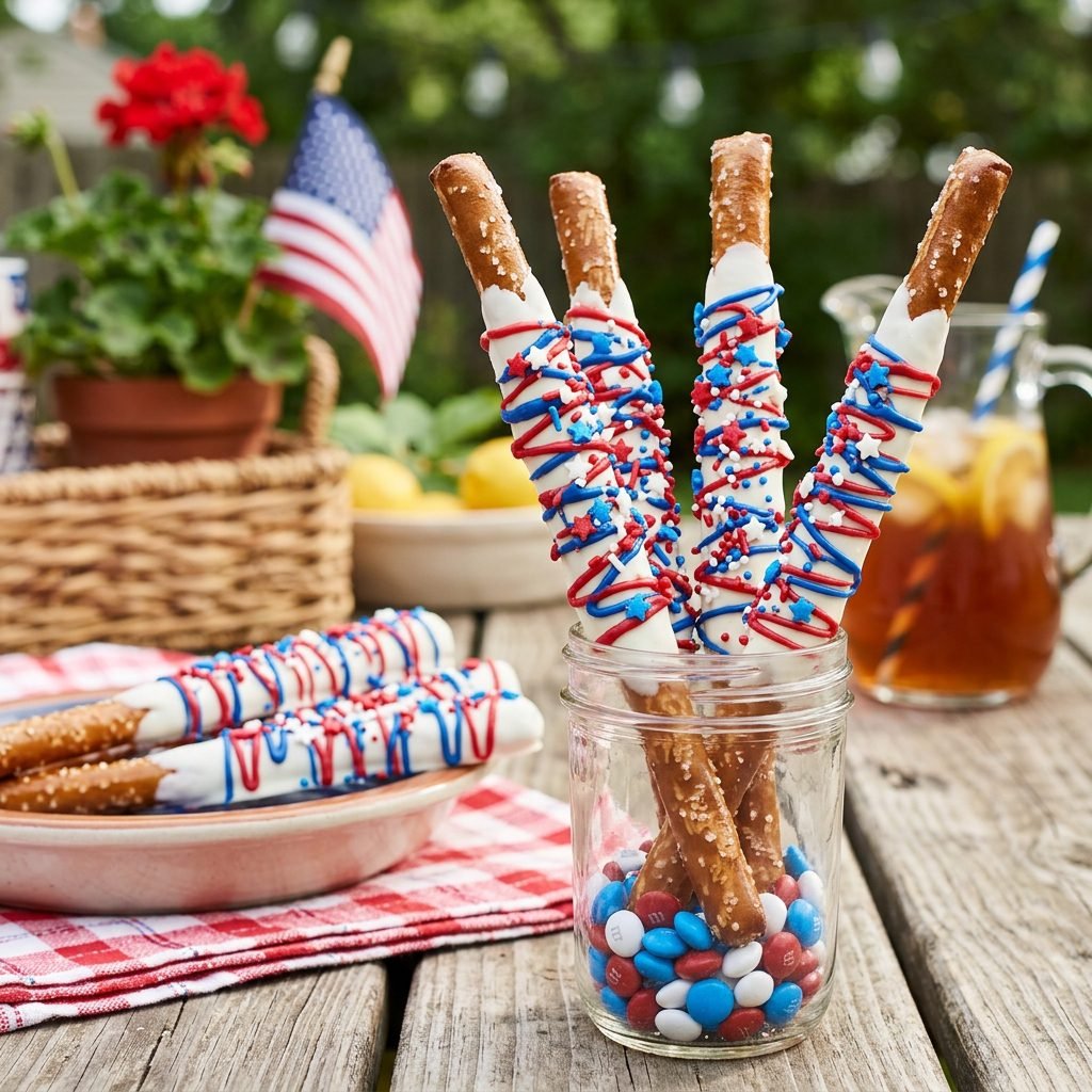 Fourth of July Pretzel Rod Sparklers