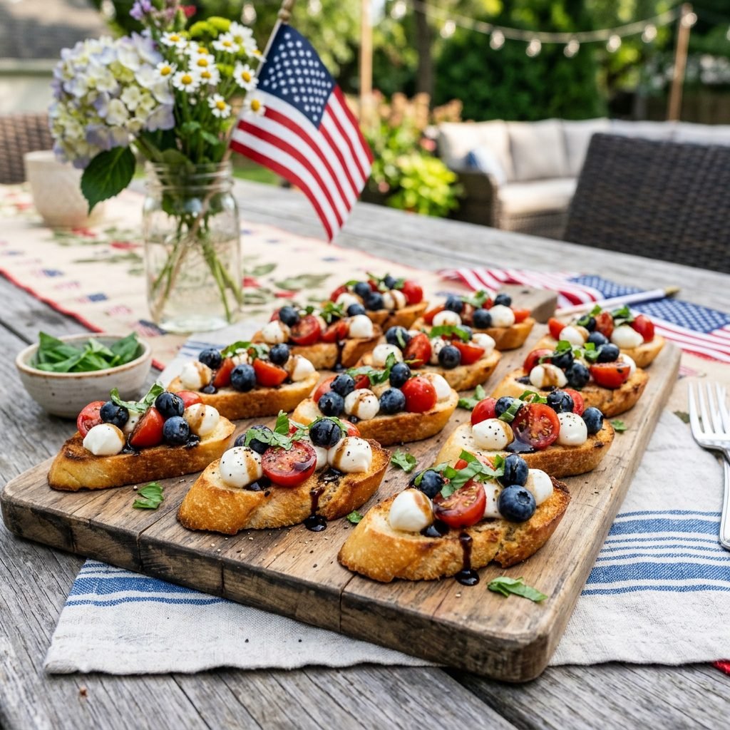 Red, White, and Blue Bruschetta