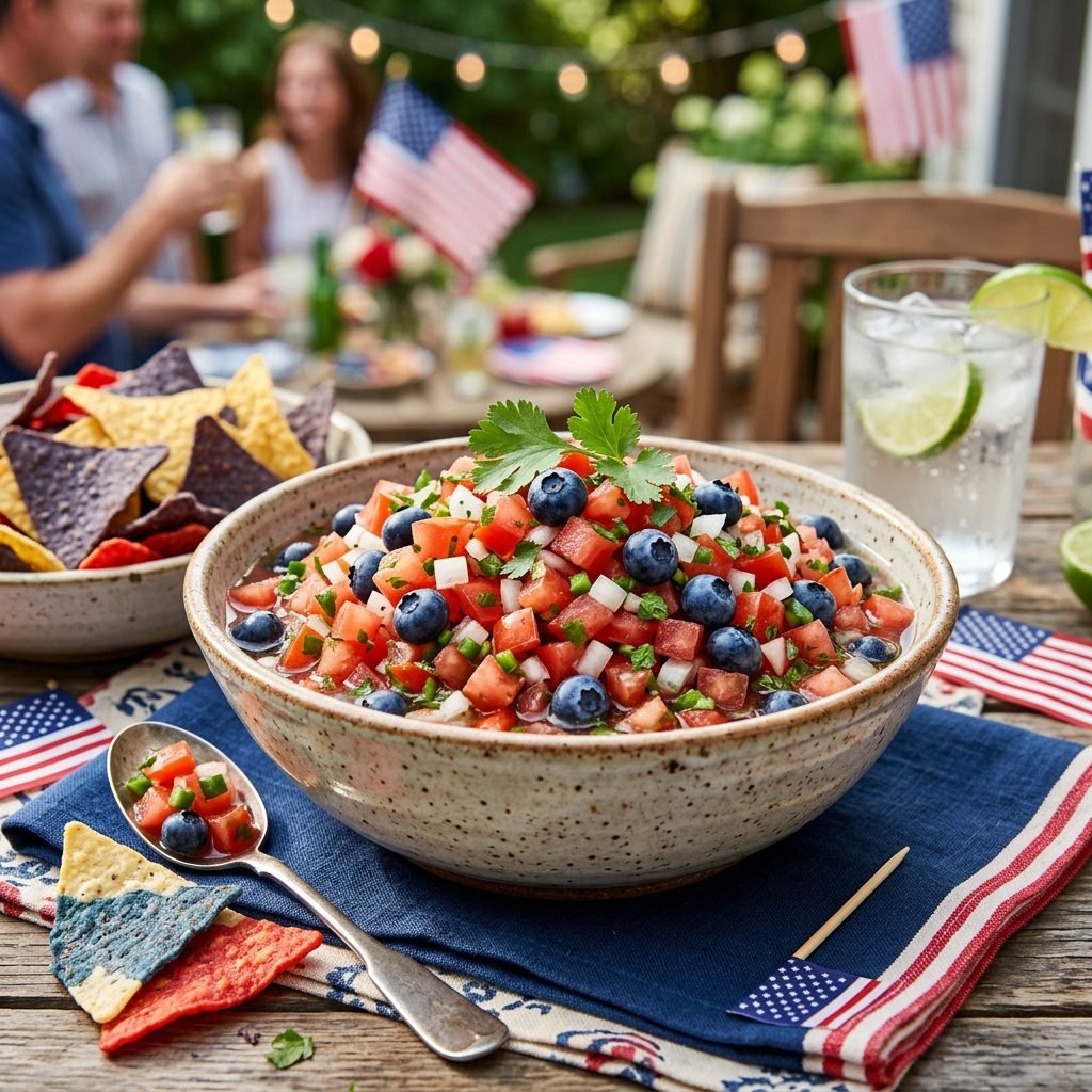 Sparkling Red, White, and Blue Salsa