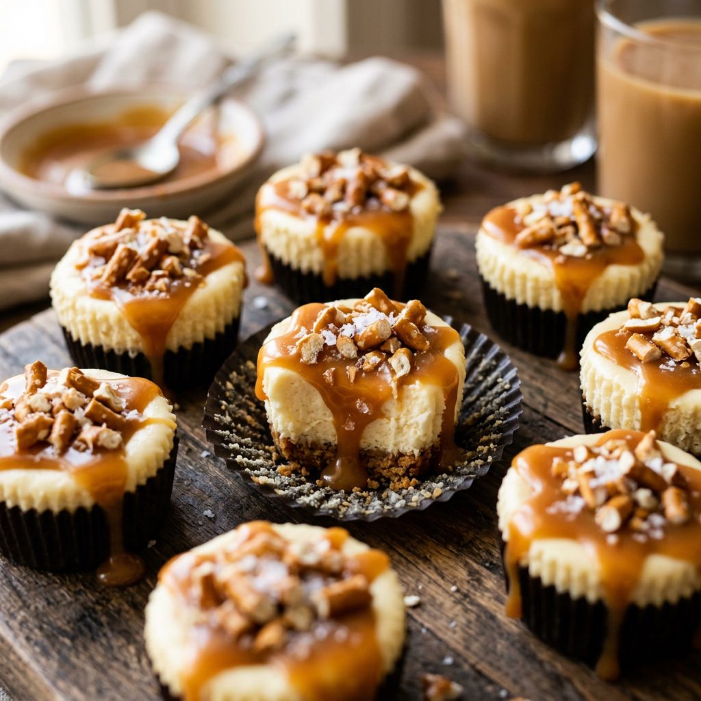 Salted Caramel Cheesecake Bites