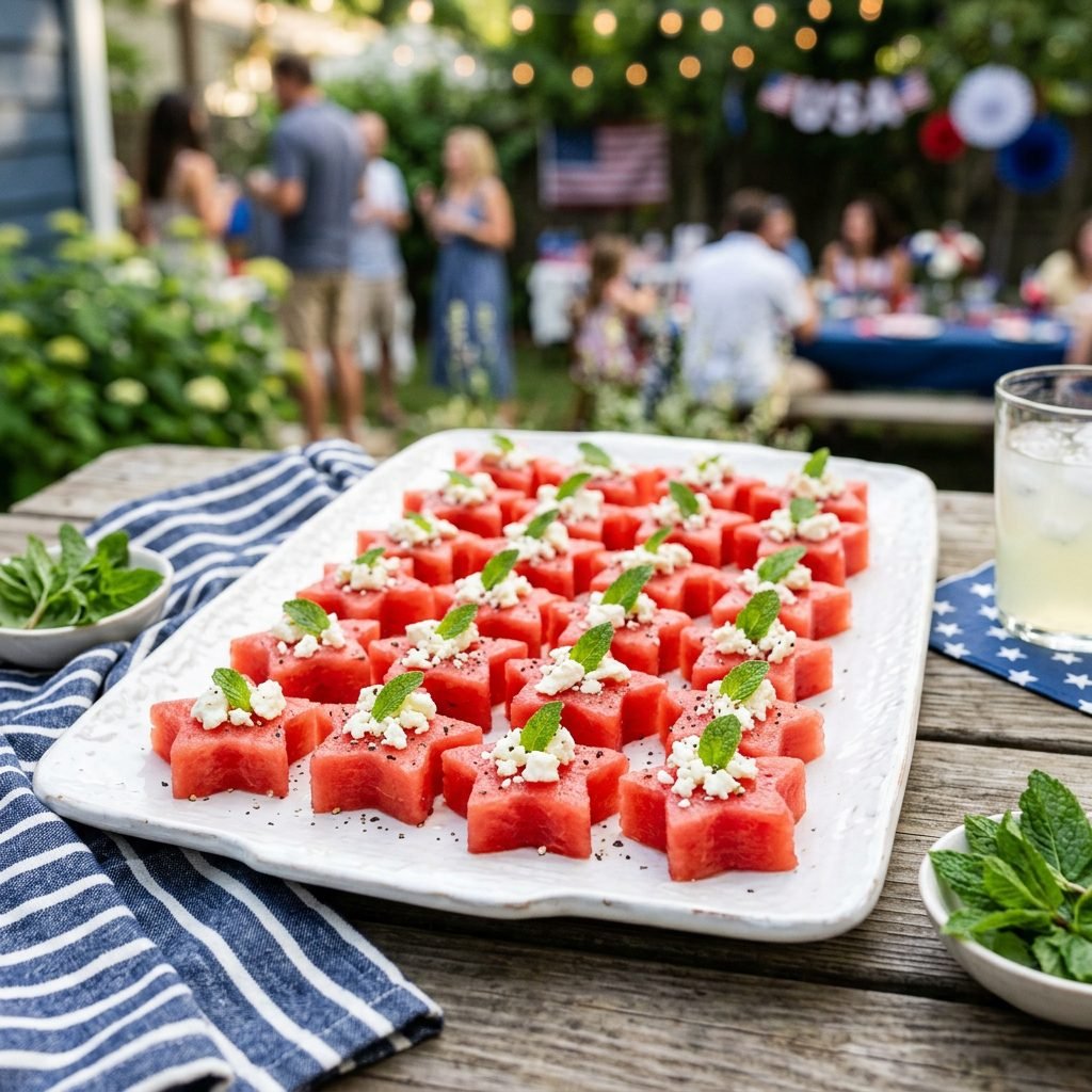 Star Shaped Watermelon Feta Bites