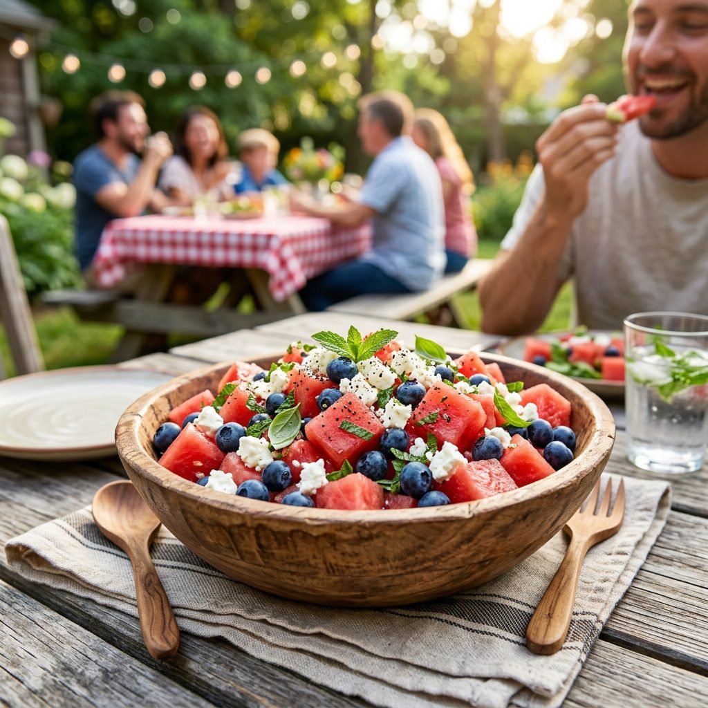 Watermelon, Blueberry, and Feta Salad