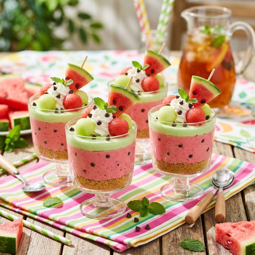 Watermelon Cheesecake Cups