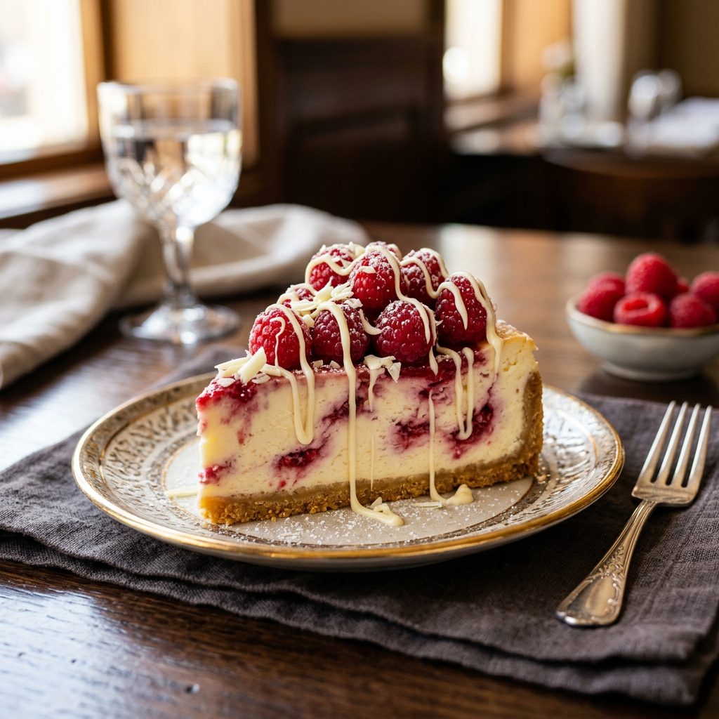 White Chocolate Raspberry Cheesecake