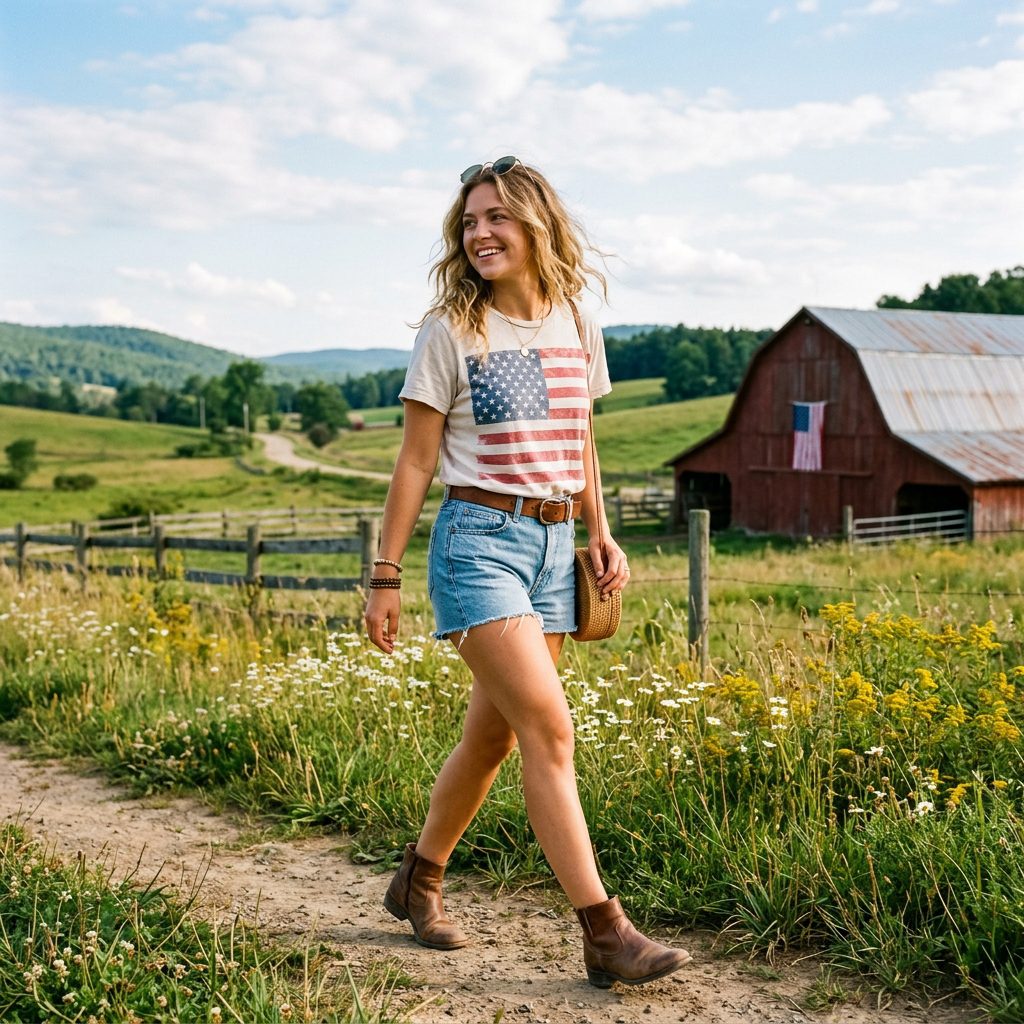 American Flag Graphic Tee Outfit