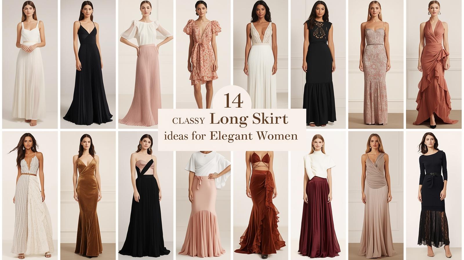 14 Classy Long Skirt Ideas for Elegant Women