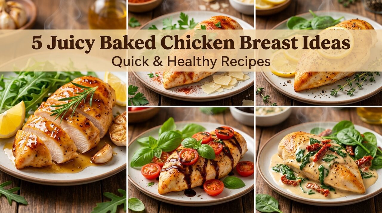 5 Juicy Baked Chicken Breast Ideas | Quick & Healthy Recipes