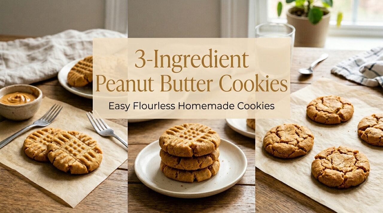 3-Ingredient Peanut Butter Cookies