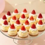 Mini Strawberry Cheesecakes for Baby Showers
